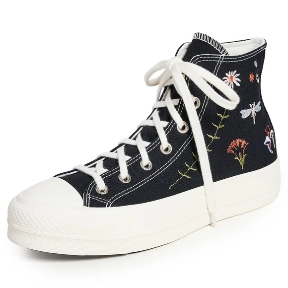 Converse Black and White High-Top Sneakers - Picture 3 of 4